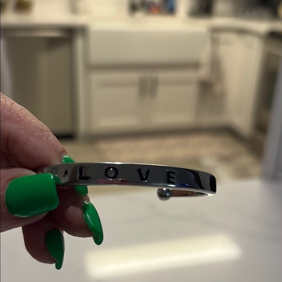 Silver Love Bangle Bracelet not sterling - Picture 1 of 3